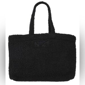 N 21 Sherpa Tote Bag Large Embroidered Logo Double Handles NWT